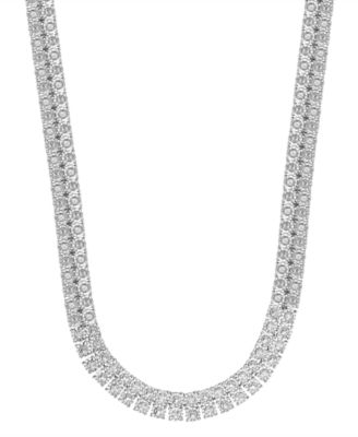 Men's Diamond 24 Double Row Necklace (1 ct. t.w.) in Sterling Silver or 14k Gold-Plated Silver