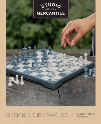 Studio Mercantile Checkers and Chess 2 in 1 Board Game Set, 63