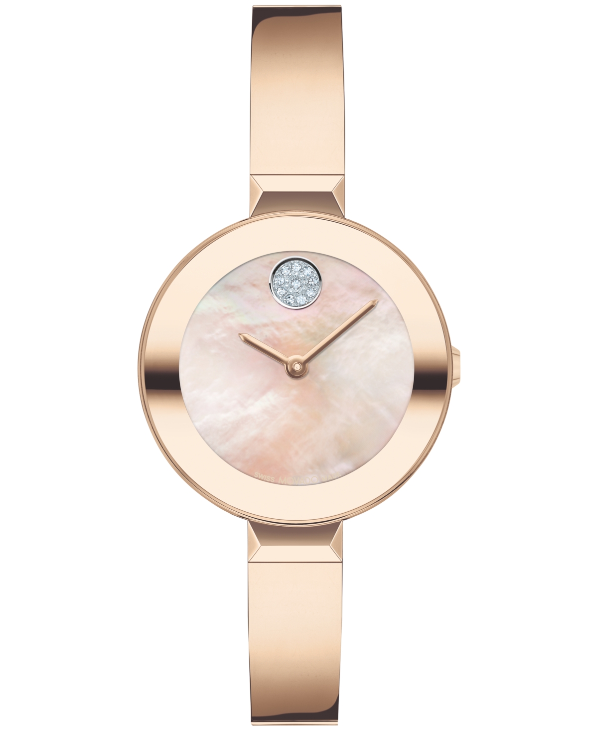 Women's Bold Bangles Swiss Quartz Ionic Plated Rose Gold-Tone Steel Watch 28mm - Rose Gold