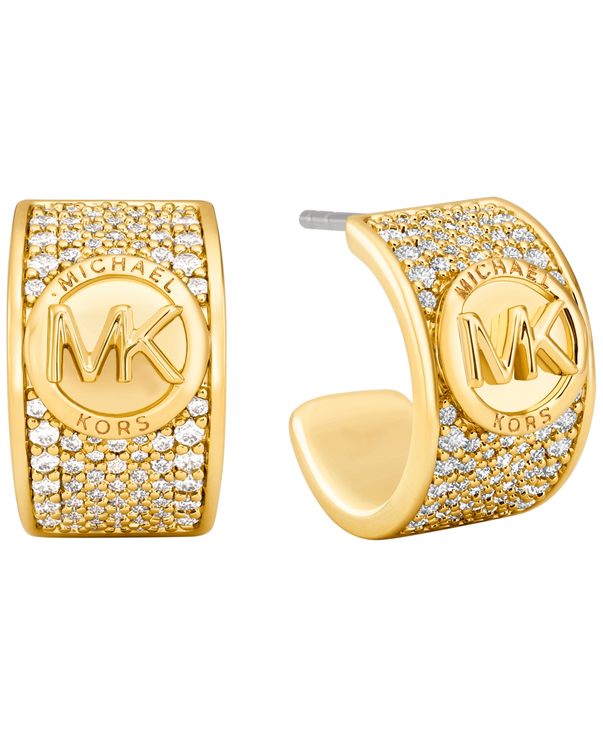 Michael Kors Pave Huggie Earrings In Gold