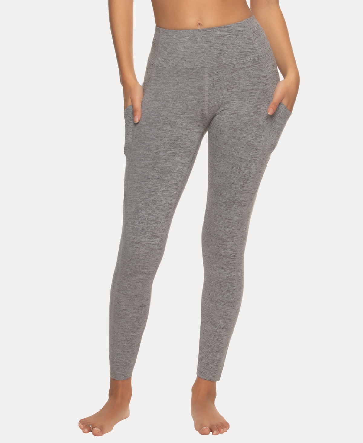 Shop Felina Women's Estero Brushed Jersey Pocket Leggings In Gray
