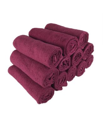 Bleach-Safe Cotton Salon Towels (12 Pack), Full Size 16x28 in., Solid Color, Absorbent Hair Drying Towel, Perfect for Salon and Spa