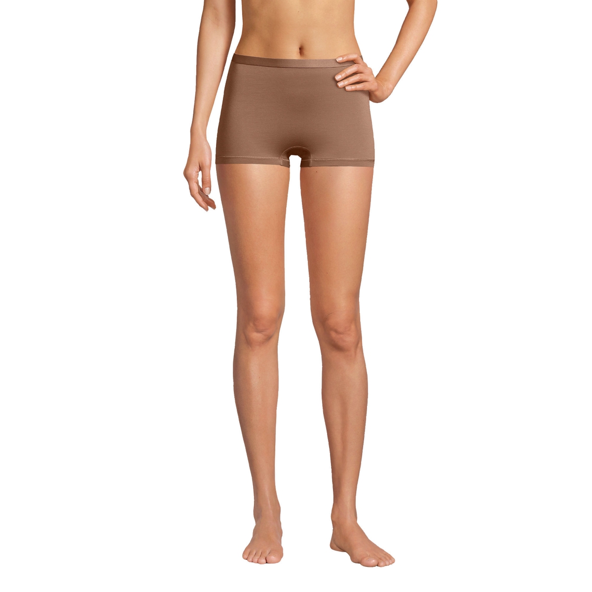 Lands End Plus Size Comfort Knit Mid Rise Boyshort Underwear In