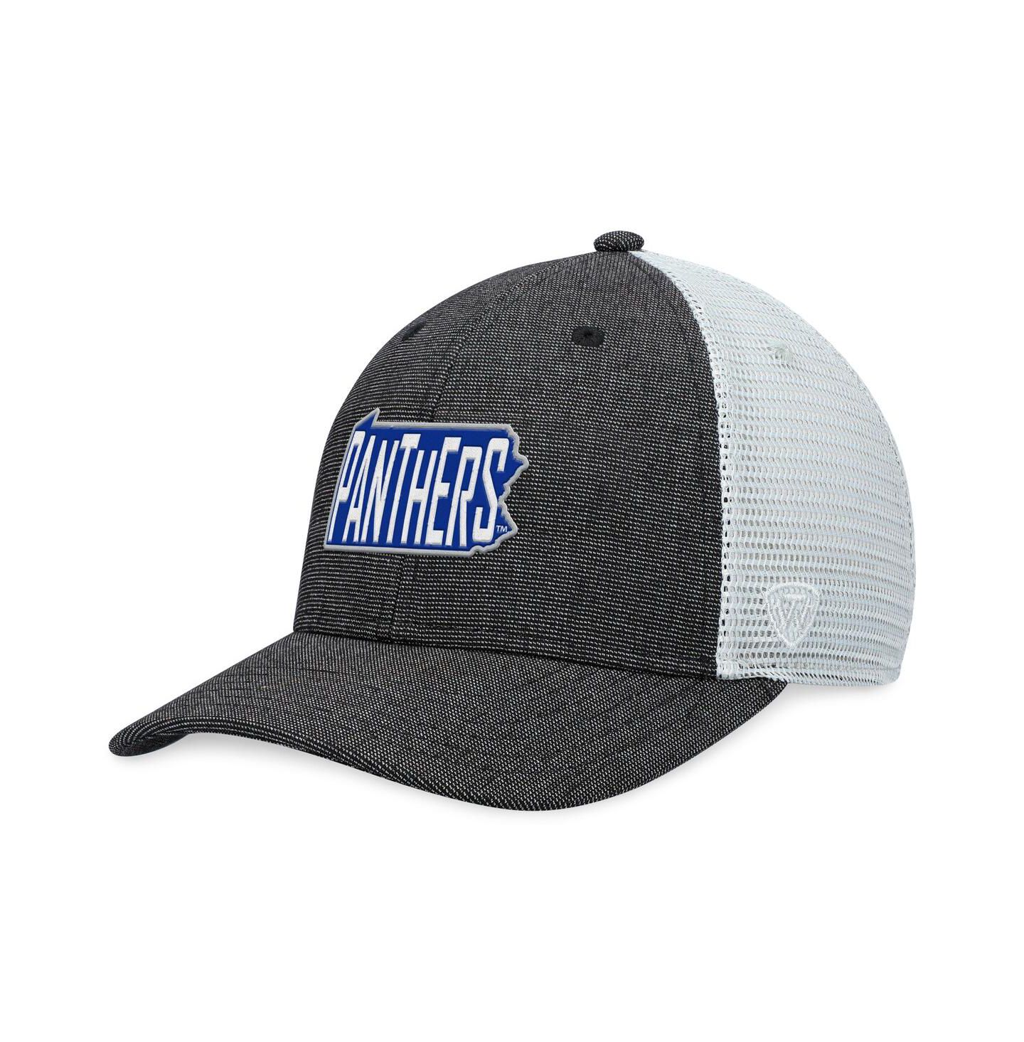 Мужская кепка Top of the World Charcoal, White Pitt Panthers Townhall Trucker Snapback Hat — фото 1