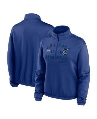 Women's Royal Chicago Cubs Rewind Splice Quarter-Zip Sweatshirt
