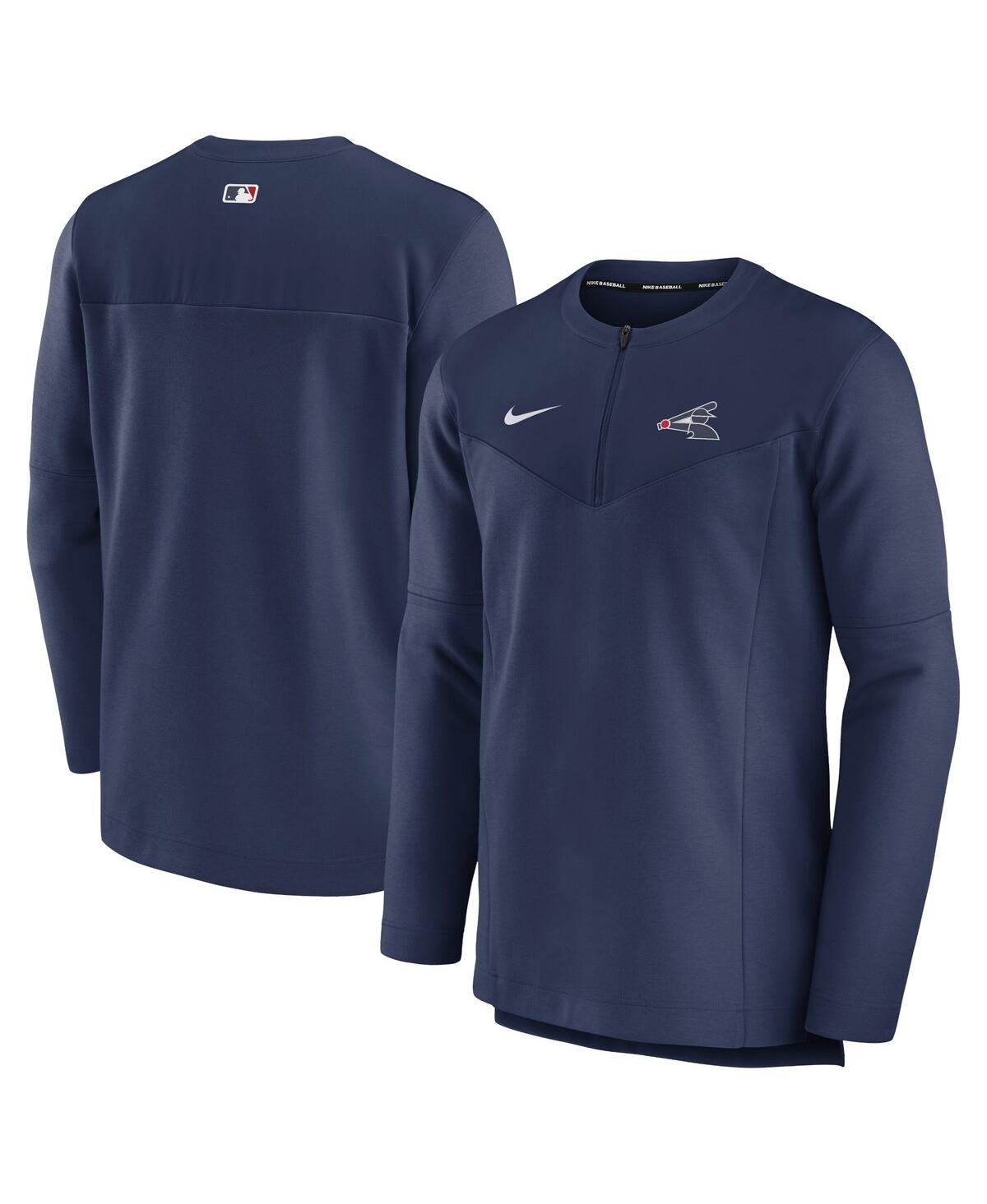 Nike Men's  Navy Milwaukee Brewers Authentic Collection Game Time Performance Quarter-zip Top In Navy
