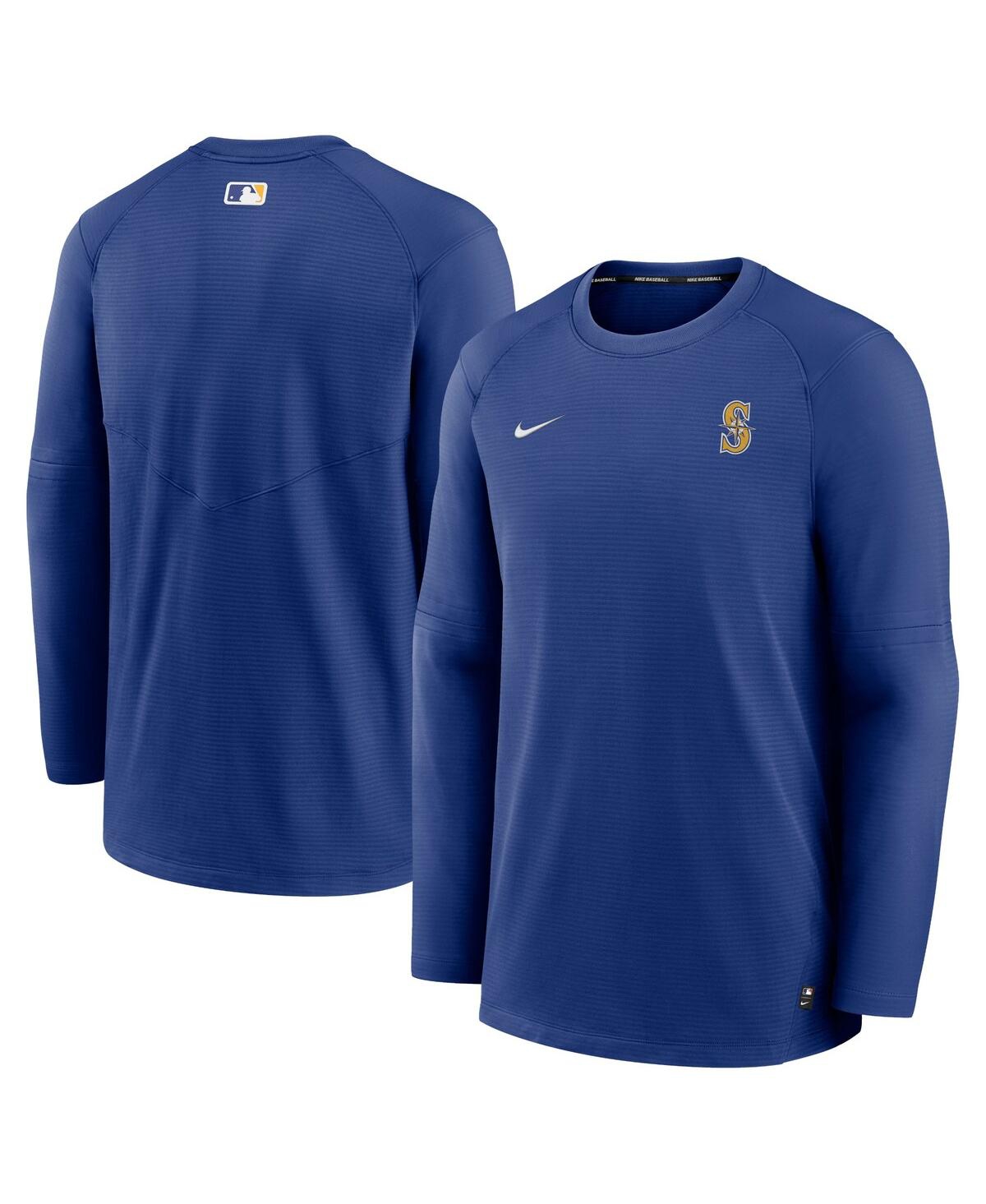 Men's NikeSeattle Mariners Authentic Collection Logo Performance Long Sleeve T-shirt - Royal