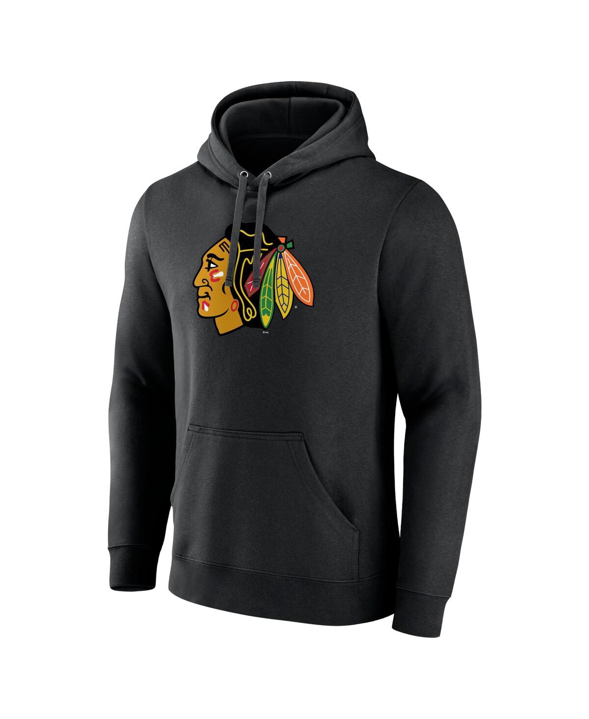 Men's FanaticsChicago Blackhawks Primary Logo Pullover Hoodie - Black