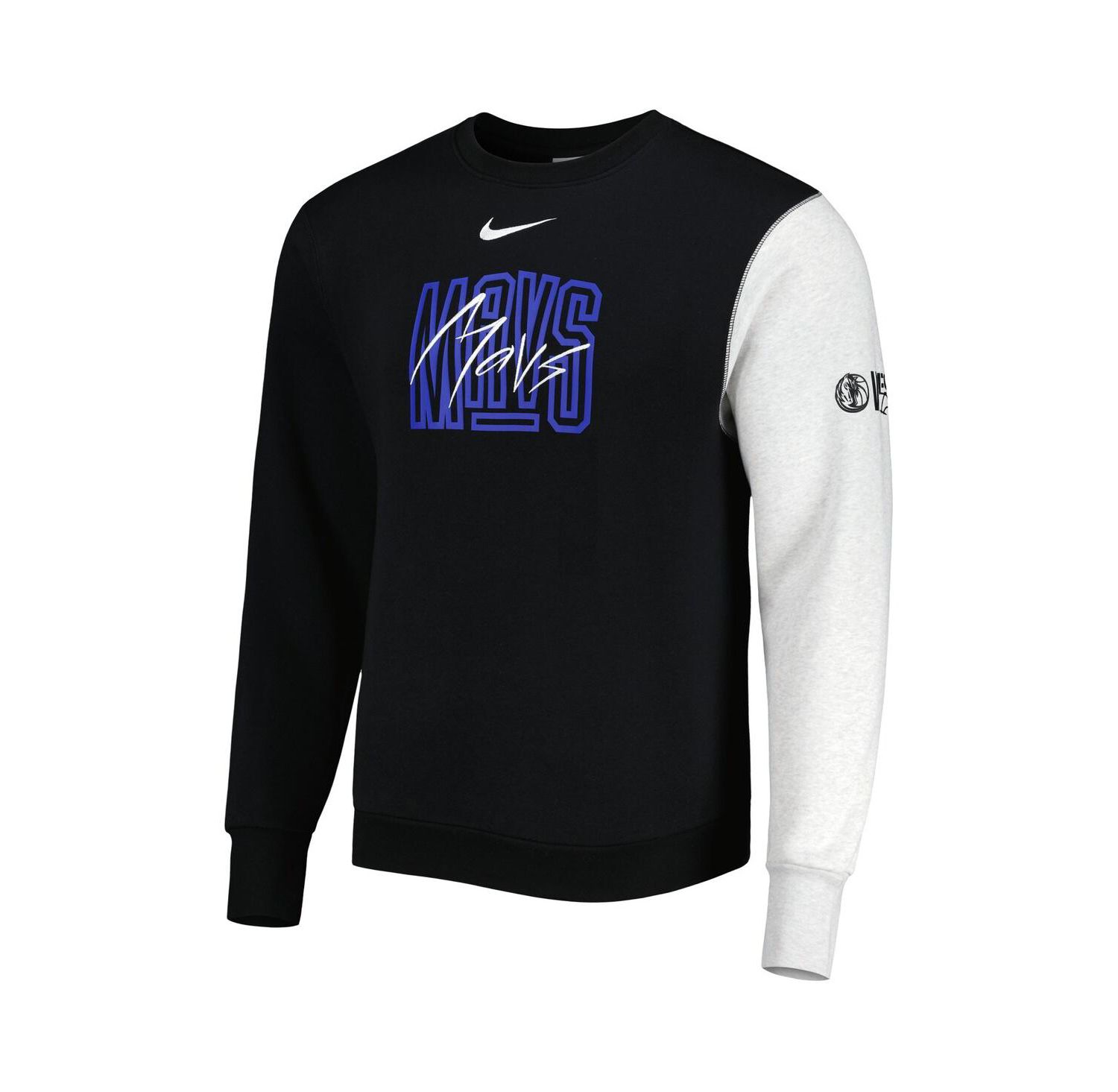Men's Black, Heather Gray Dallas Mavericks Courtside Versus Force & Flight Pullover Sweatshirt