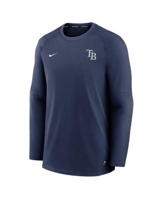 Men's Navy Tampa Bay Rays Authentic Collection Logo Performance Long Sleeve T-shirt