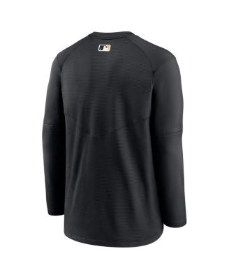 Men's Black Pittsburgh Pirates Authentic Collection Logo Performance Long Sleeve T-shirt