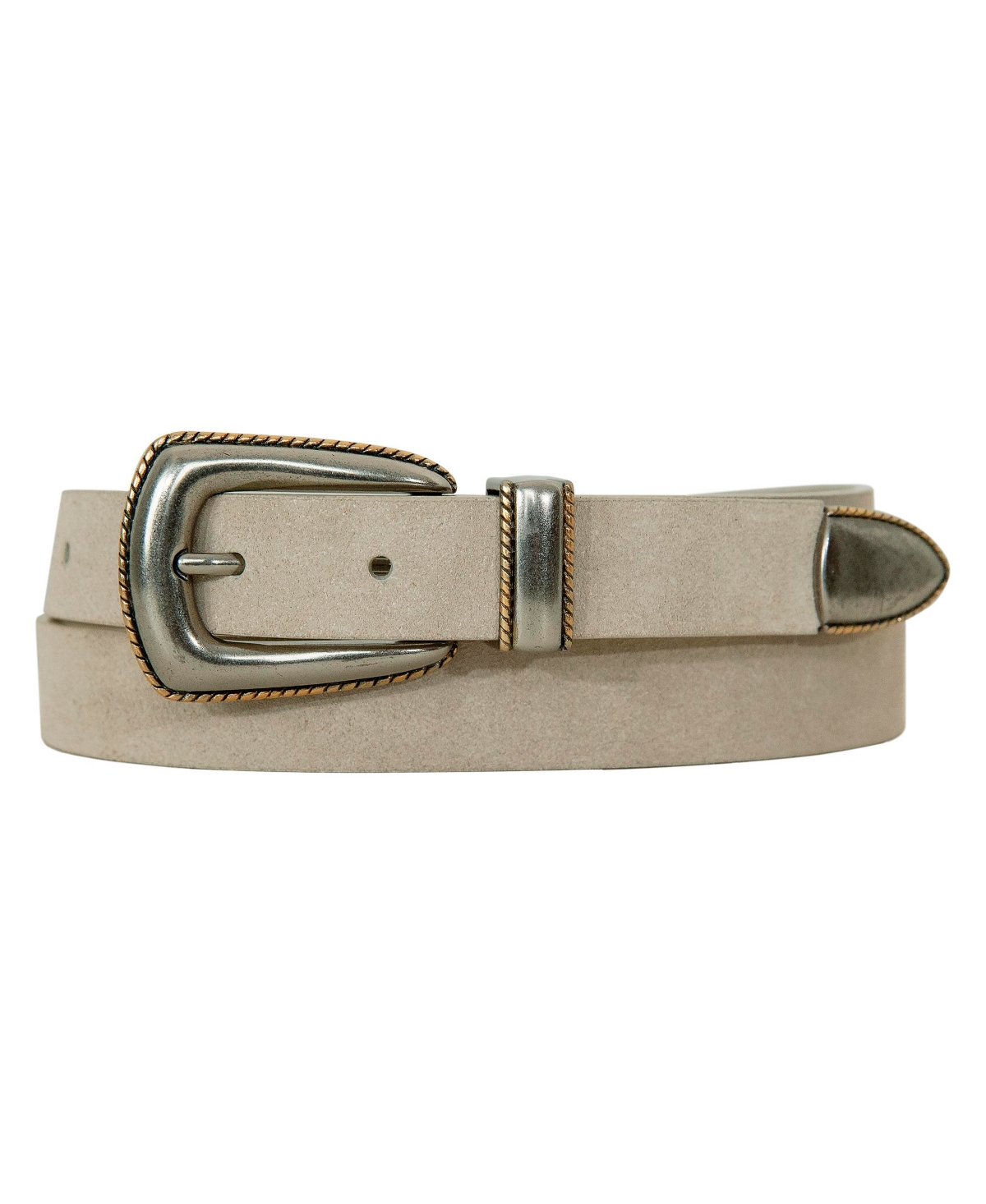 Lucky Brand Western Suede Belt In Distressed White
