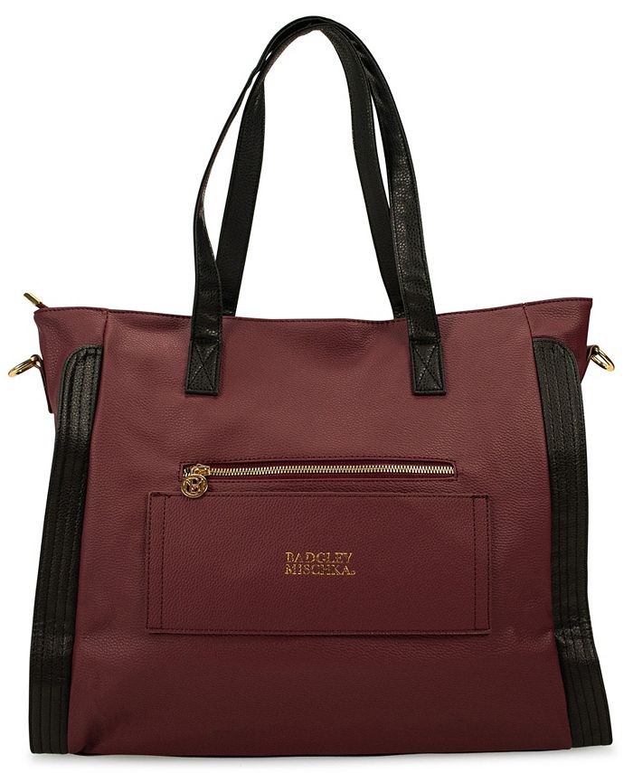 Badgley Mischka Rose XL Leather Tote Weekender CarryOn Macy's