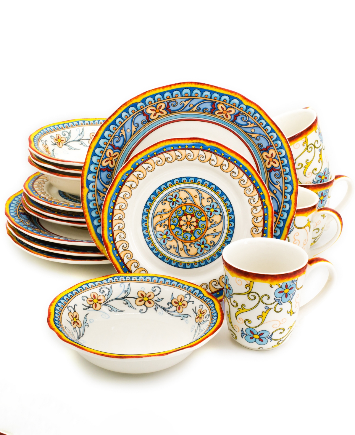 Duomo 16 Piece Dinnerware Set - Multicolor