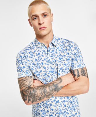Sun + Stone - Men's Julius Floral-Print Short-Sleeve Shirt