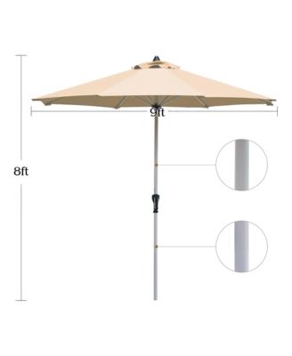 9' Patio Market Umbrella Table Aluminum Crank