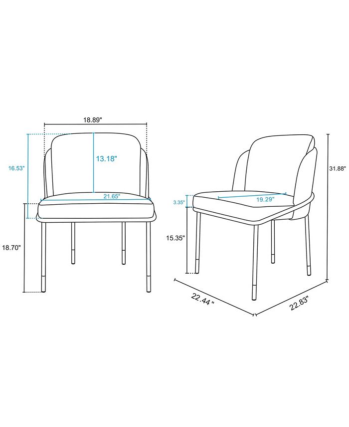 Manhattan Comfort Flor Metal Upholstered Dining Chair & Reviews