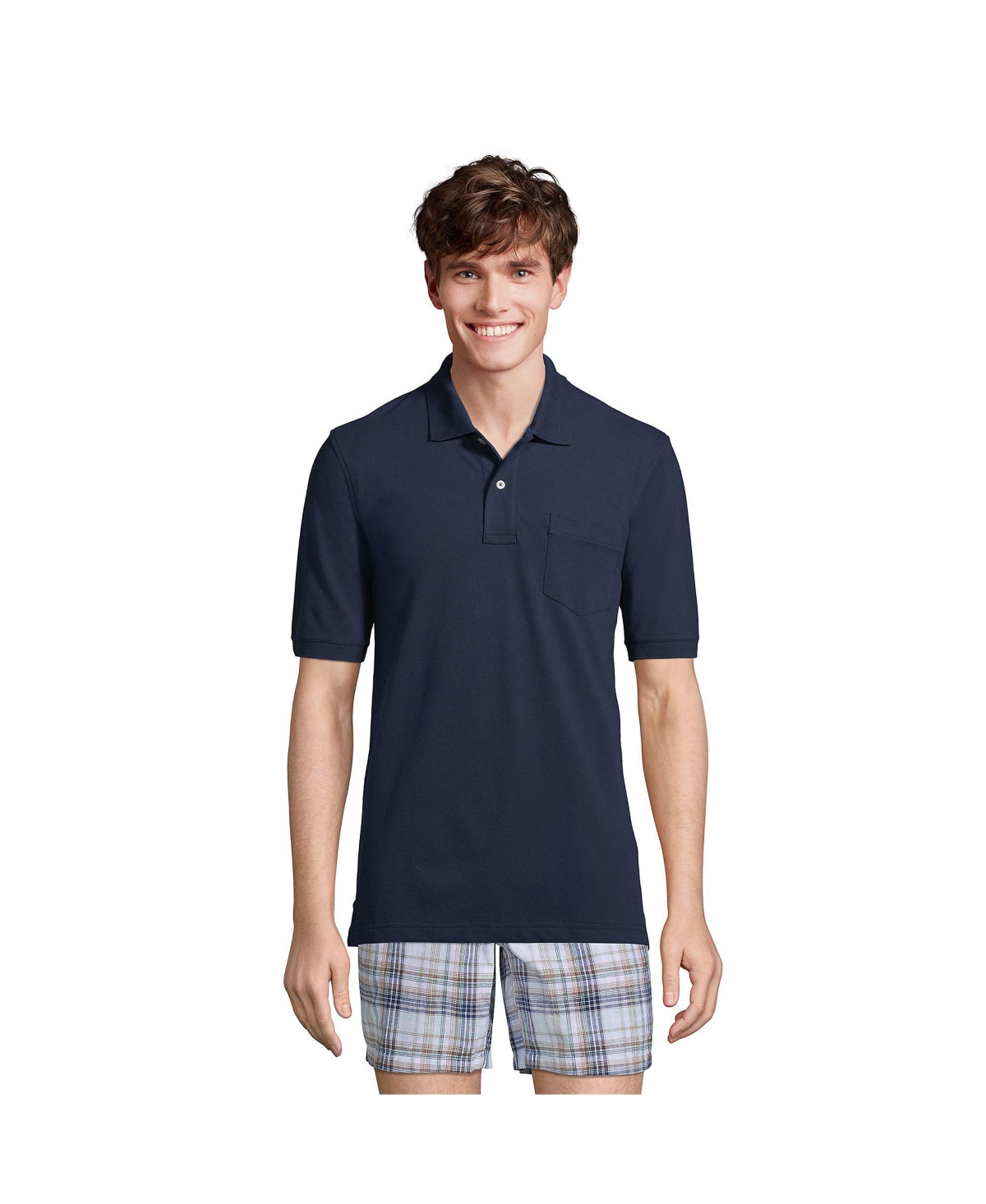 Men's Short Sleeve Comfort-First Mesh Polo Shirt With Pocket - Royal cobalt