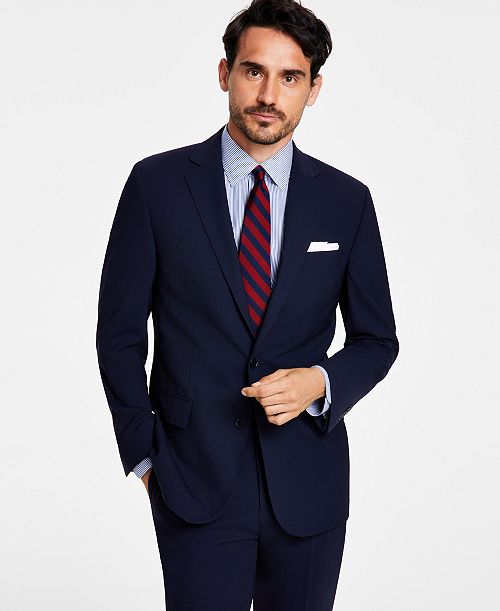 alfani B By Brooks Brothers Men's Classic-Fit Stretch Wool Blend Suit Separates Jacket Men's Fashion & Accessories