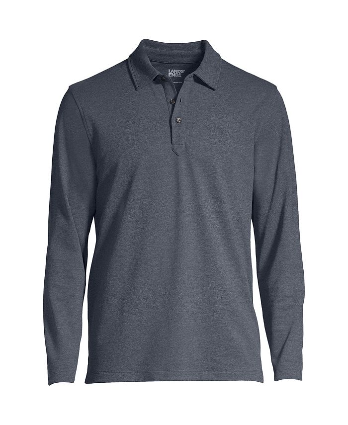 Lands' End Men's Tall Long Sleeve Coolmax Mesh Polo Shirt - Macy's