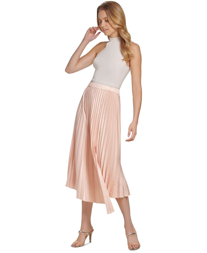 DKNY Women's Pull-On Asymmetrical Hem Pleated Skirt - Macy's