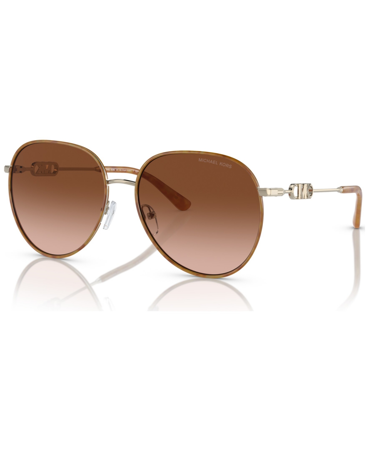 Michael Kors Women's Sunglasses, Empire In Light Gold-tone Amber Tortoise