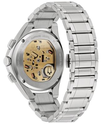 Men's Chronograph Curv Stainless Steel Bracelet Watch 44mm