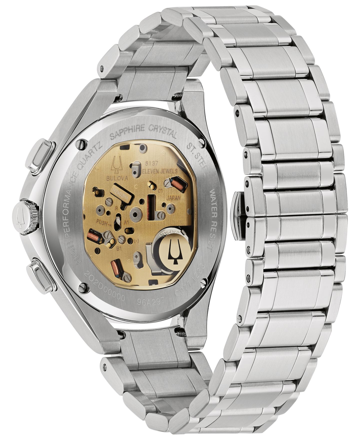Мужские часы Bulova Chronograph Curv Stainless Steel Bracelet Watch 44mm — фото 3