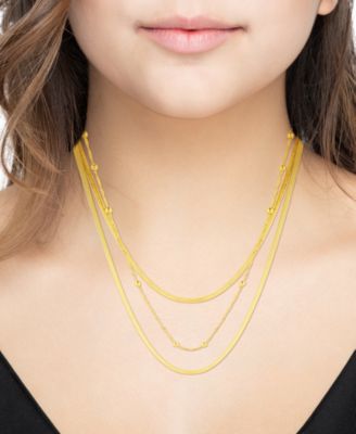 18K Gold Plated Layered Chain Necklace