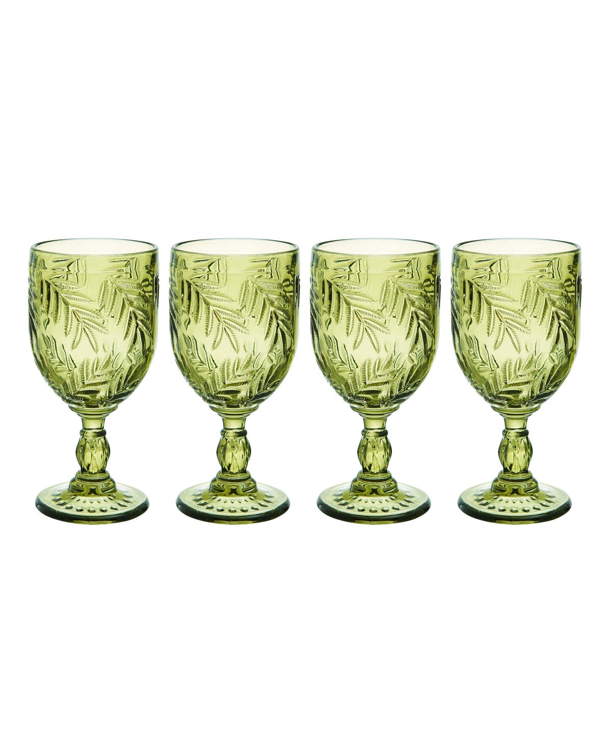 Fitz and Floyd Villa Palm 11-oz Wine Goblets 4-Piece Set