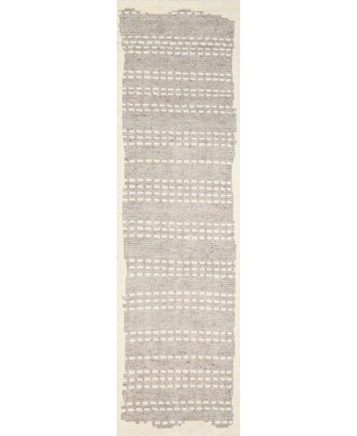 Bb Rugs Natural Wool Nwl26 2'6" X 8' Runner Area Rug In Gray