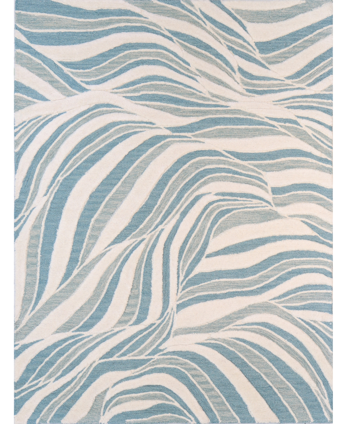 Bb Rugs Loop LOP176 8'6in x 11'6in Area Rug - Ivory, Teal