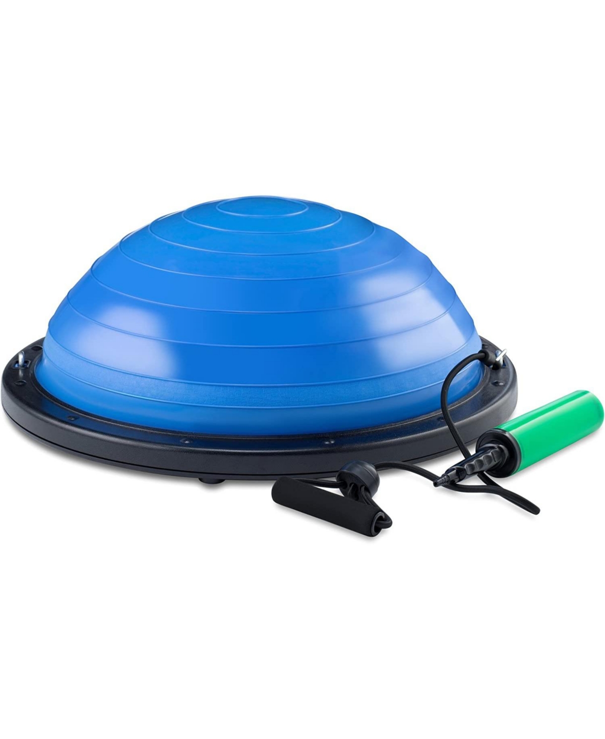 Balance Ball with Resistance Bands & Pump - Balance Trainer, 20" Diameter - Blue and black