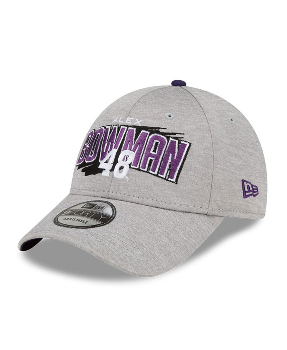 NEW ERA MEN'S NEW ERA GRAY ALEX BOWMAN NAME SPLASH 9FORTY SNAPBACK ADJUSTABLE HAT 