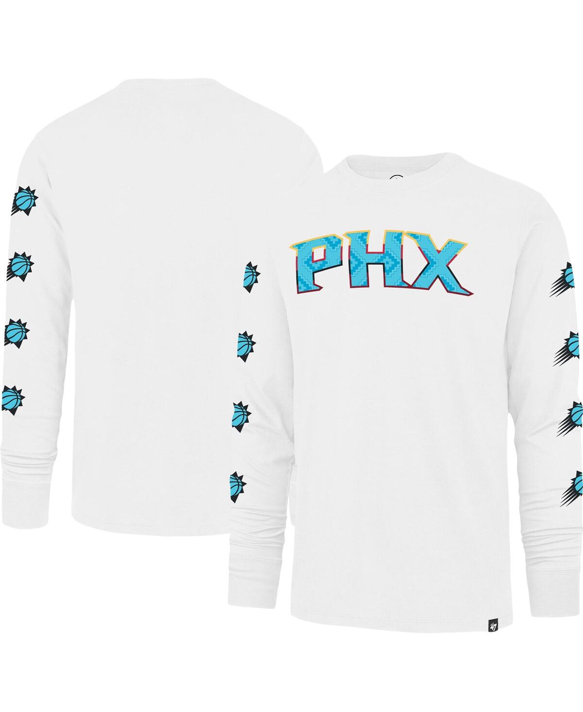 47 Brand Men's ' White Phoenix Suns City Edition Downtown Franklin Long Sleeve T-shirt