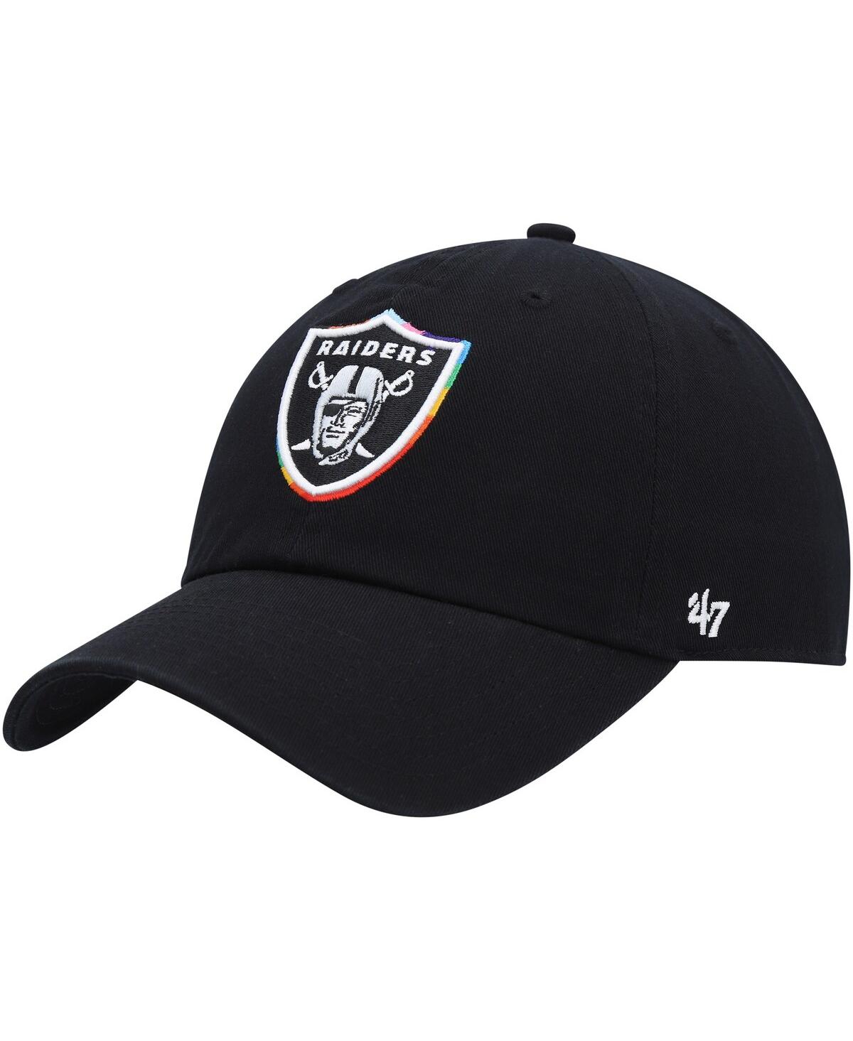 47 Brand Men's ' Black Las Vegas Raiders Team Pride Clean Up Adjustable Hat