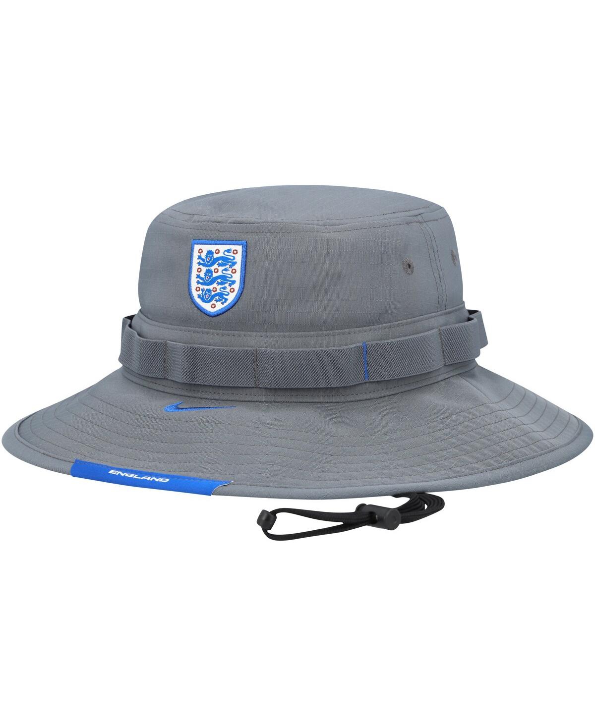 Shop Nike Men's  Gray England National Team Boonie Tri-blend Performance Bucket Hat