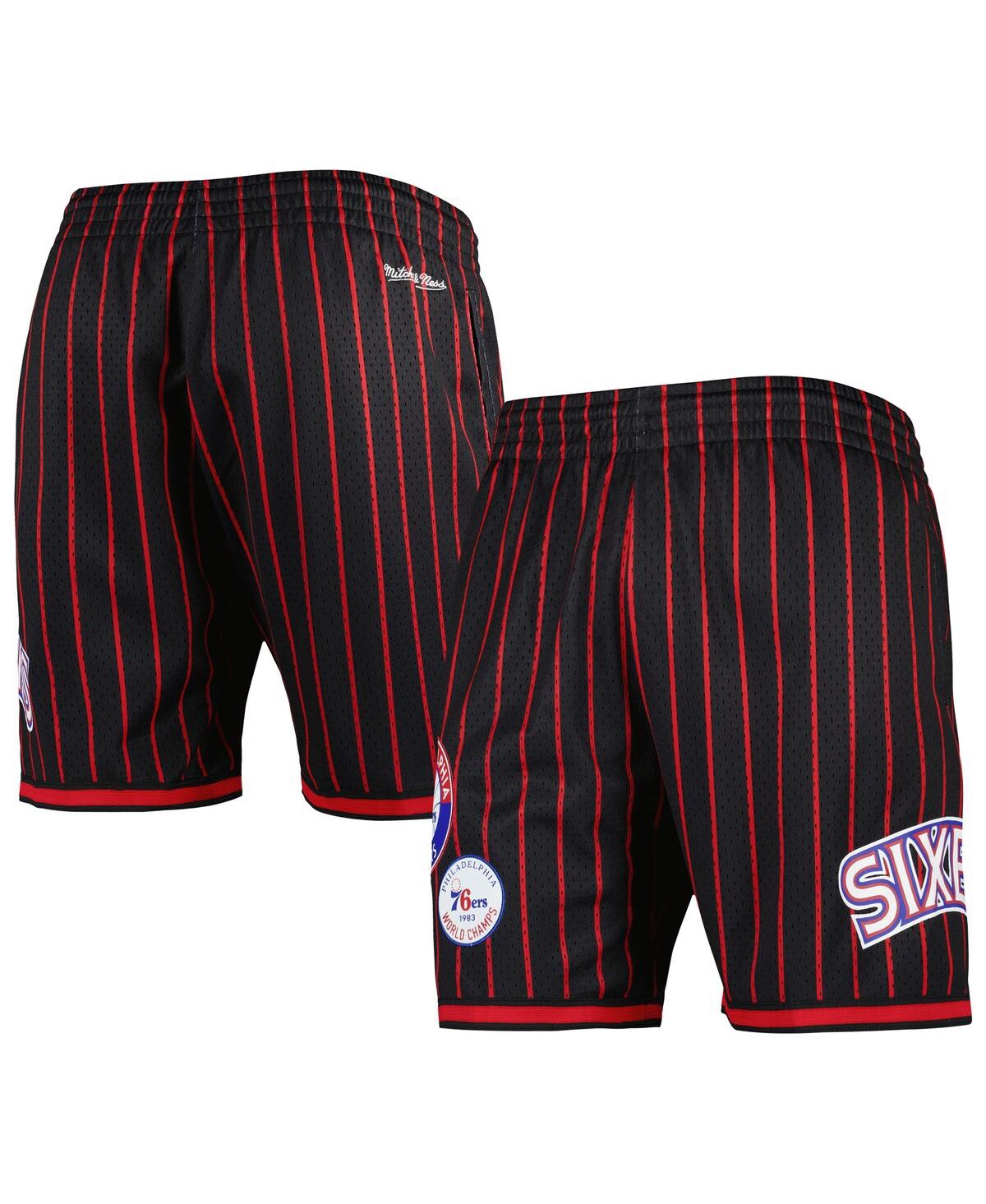 Mitchell & Ness Men's  Black Philadelphia 76ers City Collection Heritage Mesh Shorts In Black