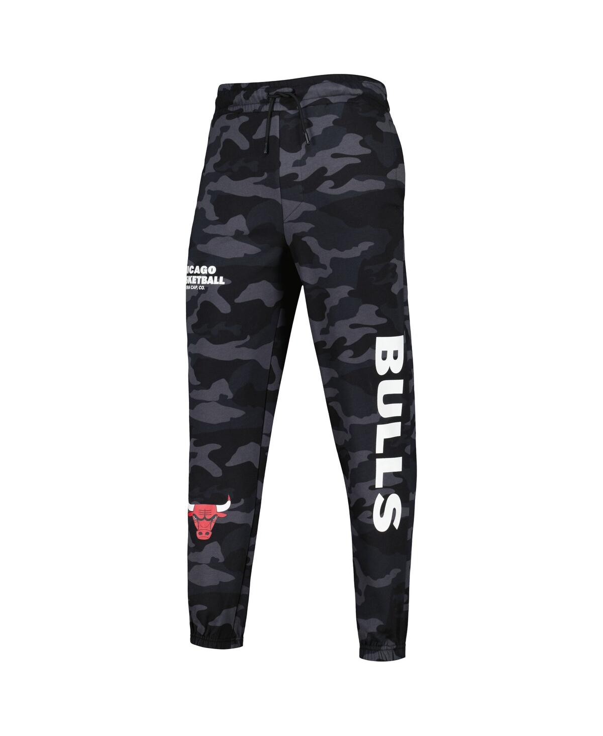 NEW ERA MEN'S NEW ERA BLACK, CAMO CHICAGO BULLS TONAL JOGGERS 
