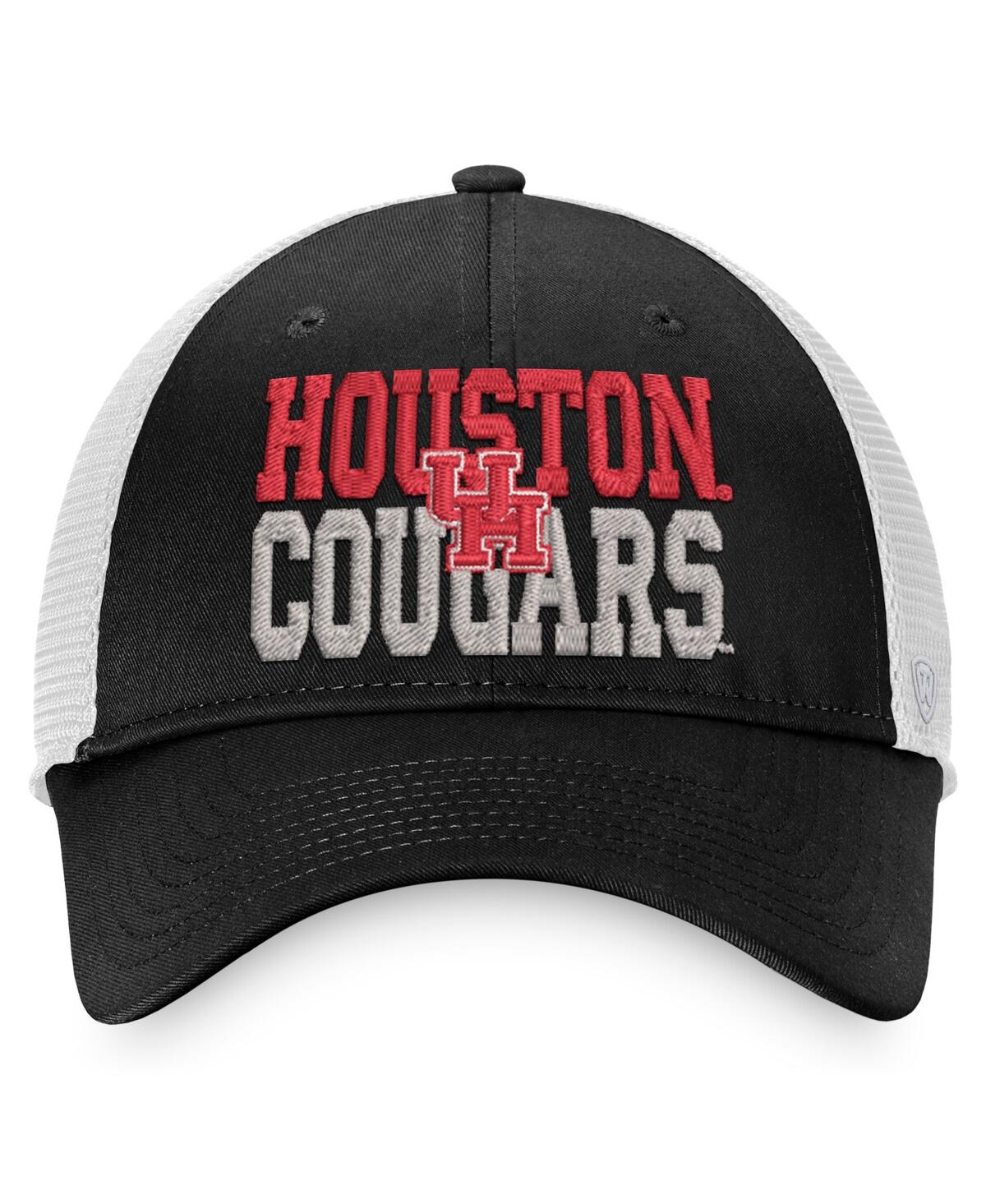 Men's Top of the World White Houston Cougars Stockpile Trucker Snapback Hat - White