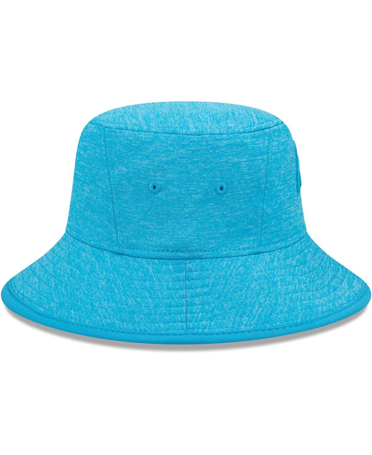 Shop New Era Men's  Heather Blue Carolina Panthers Bucket Hat