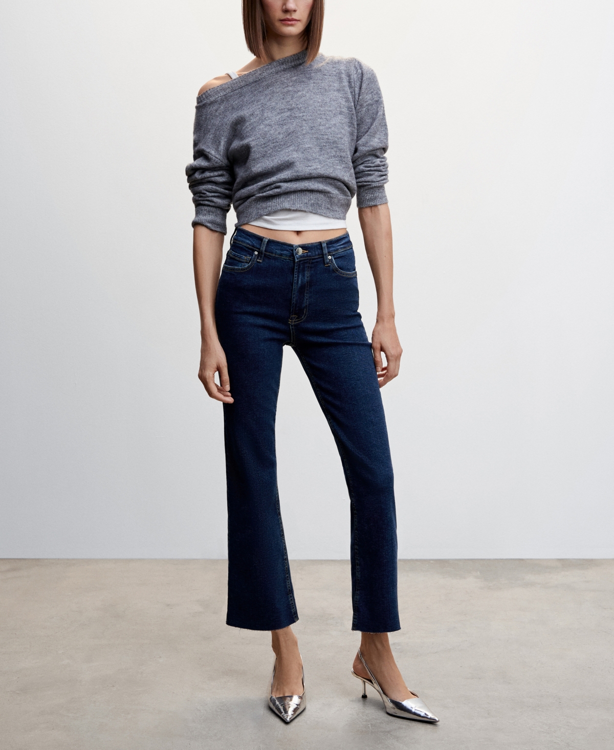 Mango Women's Crop Flared Jeans