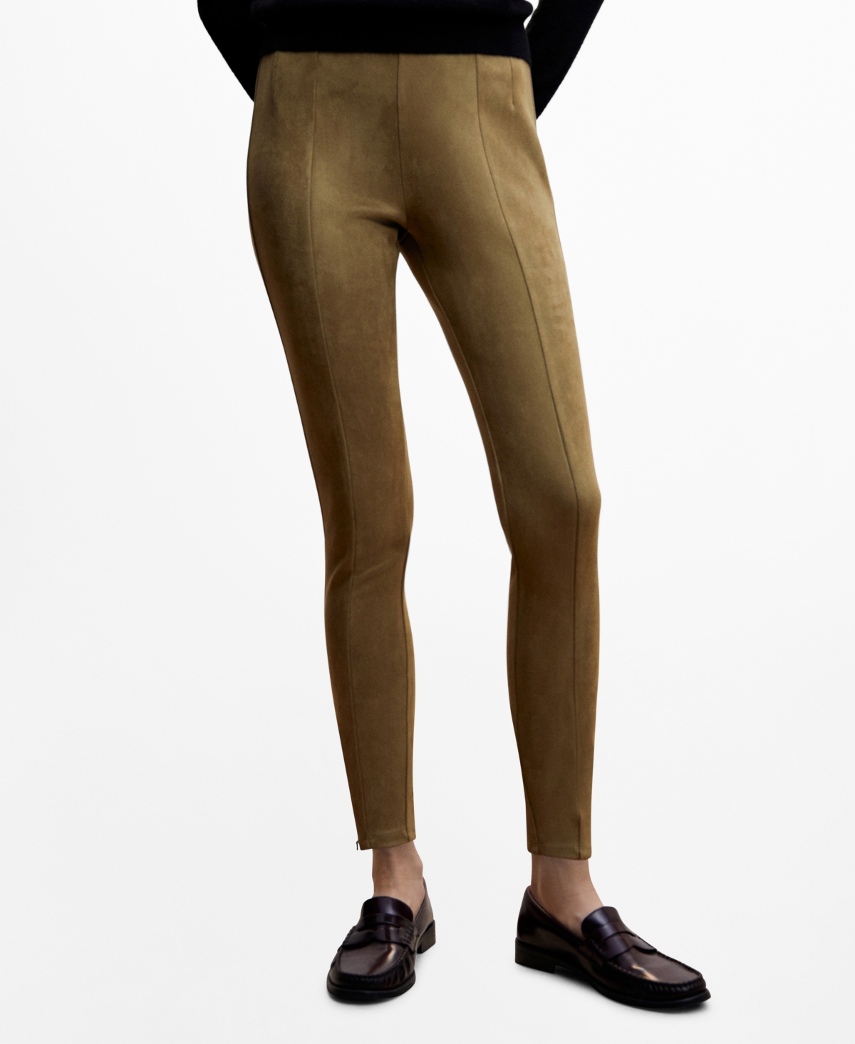 MANGO WOMEN'S SUEDE LEGGINGS