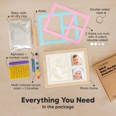 Solo Baby Hand and Footprint Kit, Baby Keepsake Picture Frames, Baby Handprint Kit, Newborn Baby Girl, Boy Gifts