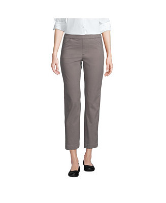 Lands' End Women's Mid Rise Pull On Knockabout Chino Crop Pants - Macy's