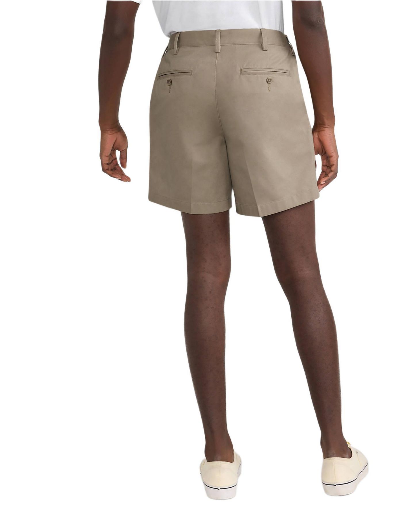 Мужские шорты Lands' End No Iron 6" Comfort Waist Pleated Front Chino Short, цвет: Хаки — фото 2