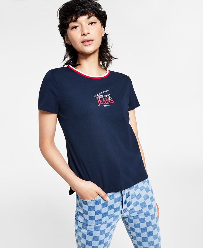 Tommy Jeans Women's Logo Ringer T-Shirt - Macy's