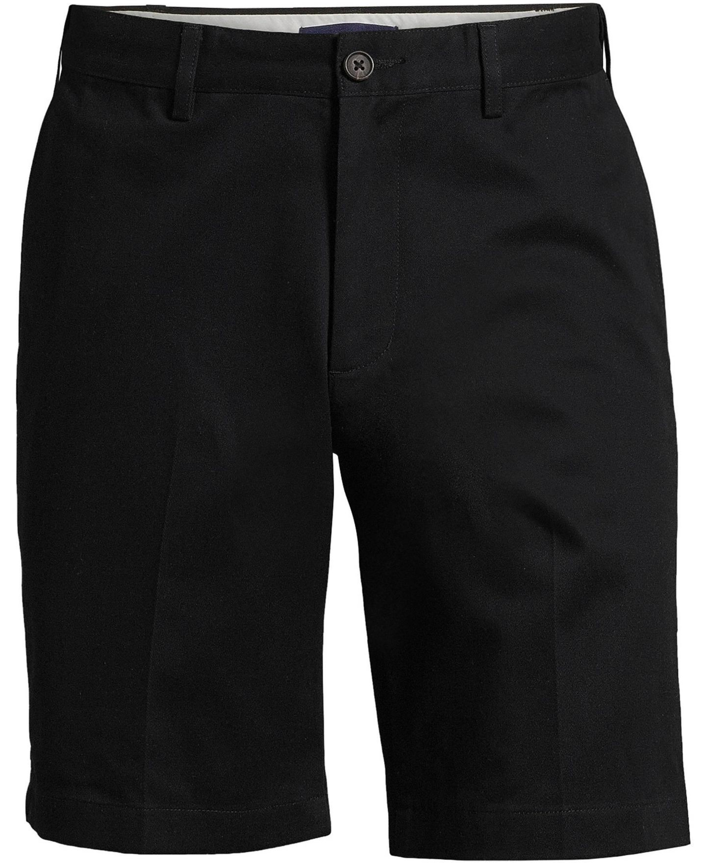 Мужские шорты Lands' End No Iron 9" Comfort Waist Plain Front Chino Short, цвет: Чёрный — фото 2