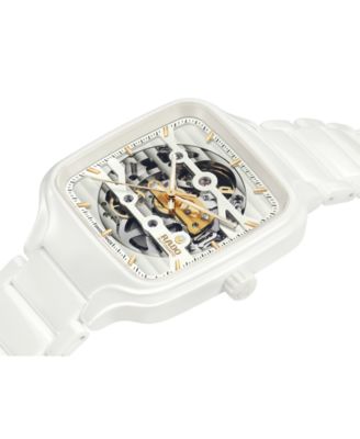 Rado Unisex Swiss Automatic True Square Skeleton White High-Tech