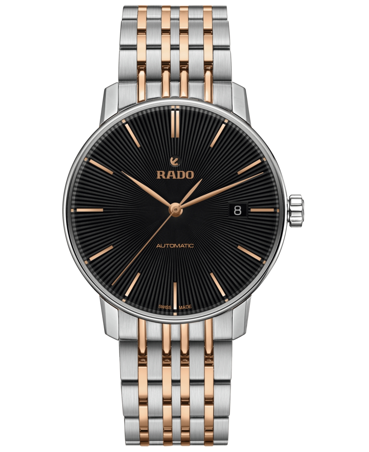 Rado Unisex Swiss Automatic Coupole Classic Two-tone Stainless Steel Bracelet Watch 38mm In Silver Rose Gold